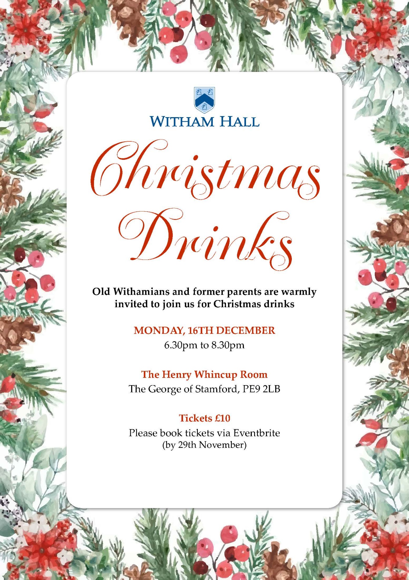 Christmas Drinks invitation